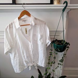 Madewell tie-front button up